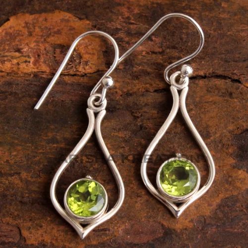 925 Sterling Silver Peridot Designer Dangle Earring