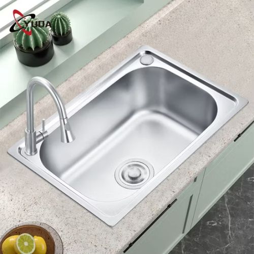 Square Polished Stainless Steel Kitchen Sink, for Home, Hotel, Restaurant