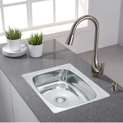 Polished Stainless Steel Kitchen Sink, Sink Style : Bowl, Color : Silver