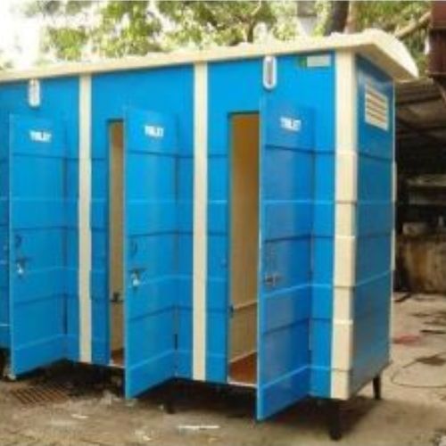 Rectangular Fiber Body Bio Mobile Toilet, Color : Blue